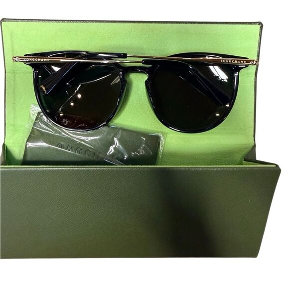 NWT LONGCHAMP Black round sunglasses ?️ LO646S-001 main image 12